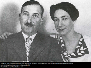 Das "offizielle" Foto des Ehepaars Stefan und Lotte zweig - Alberto Dines interpretiert in seiner Biographie die Körpersprache der beiden