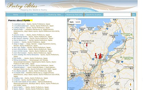 Poetry Atlas Kyoto Titel und Ortsangaben
